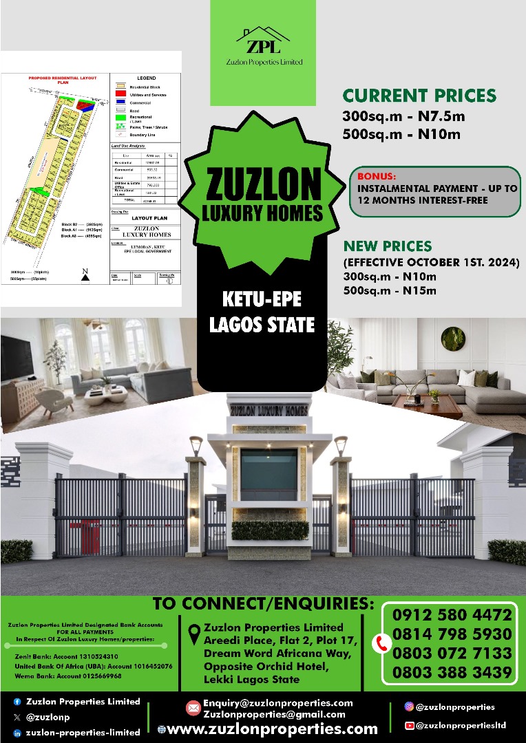 Zuzlon Luxury Homes Price Increase Alert